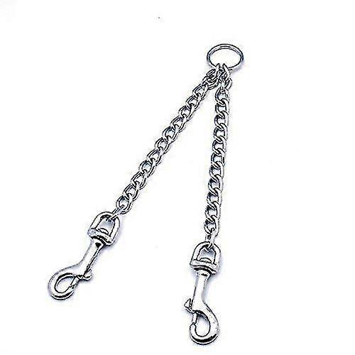 Correa doble metálica para perros, 2 vías, sin enredos, para perros grandes, medianos y pequeños (l-4.0mm*70cm)