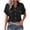 A-Black, variant on 100% Cotton Blouses for Women Dressy Casual Button Down Short Sleeve Collared Shirts Solid Color Summer Tops With Pockets,Size S-2XL