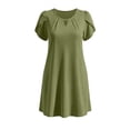 thumbnail image 6 of SOOMLON Short Summer Dresses for Women Plus Size Slit Neck Petal Sleeve Mini Dress Ruched Sundress Vacation Dresses, 6 of 6