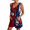 Red, variant on 4th of July Rompers for Women USA Flag Sleeveless Patriotic Short Pants Red White Blue Casual Stars Stripes Overalls with Pockets Deep Red L