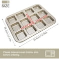 thumbnail image 3 of Brownie Pan with Dividers, 1 Set Gold All Edges Square Cupcake Brownie Pans 12 Cavity Mini Non Stick Baking Carbon Steel Bread Mold Small Edge 3x4 Individual Cutter Sheet Tray for Cake Oven, 3 of 7