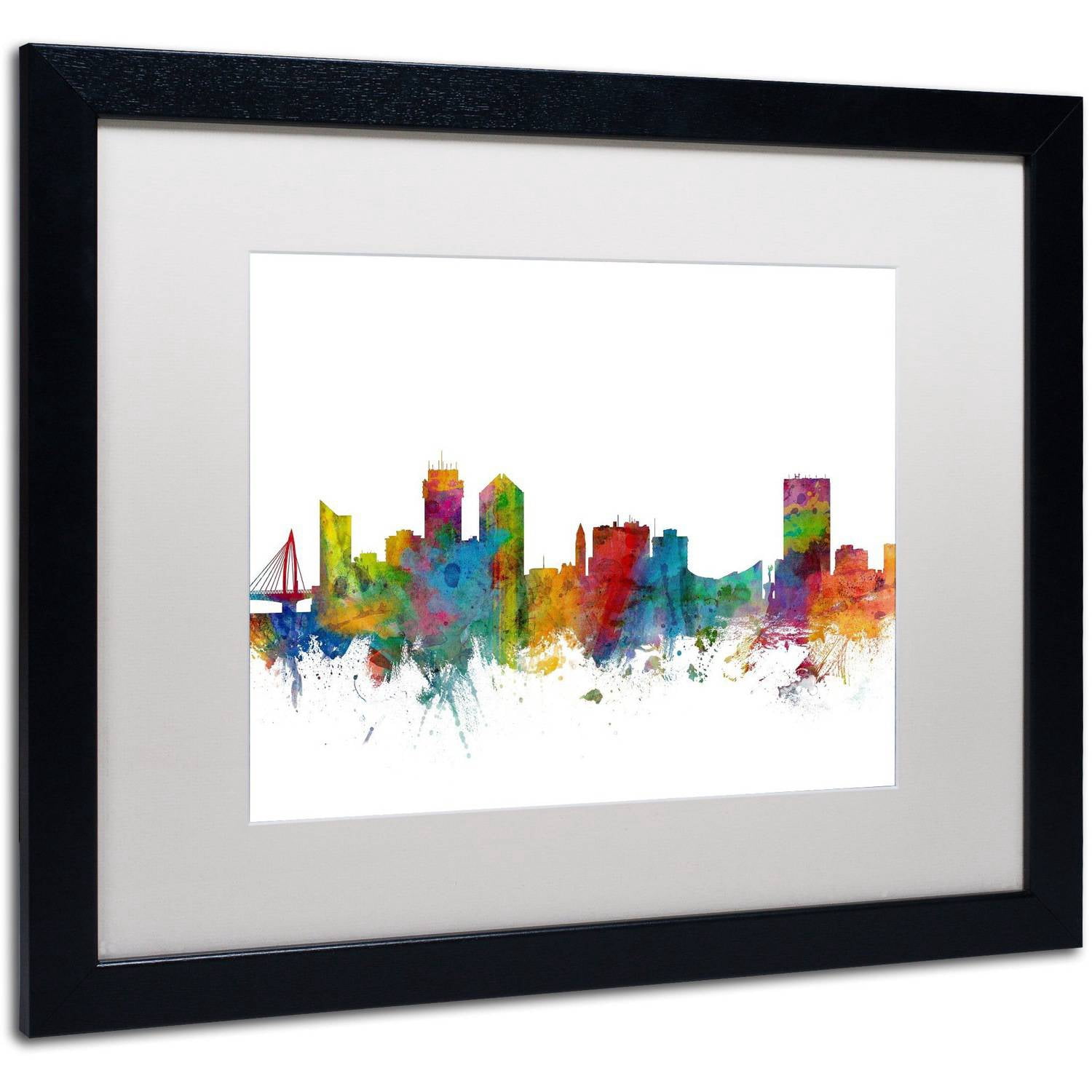 Trademark Fine Art ''Wichita Kansas Skyline'' by Michael Tompsett 16" x 20"  Black Frame