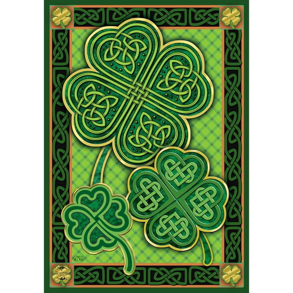 Briarwood Lane House Flag 40x28 For Outdoor Celtic Shamrocks St. Patrick's Day For St. Patrick's Day House Flag