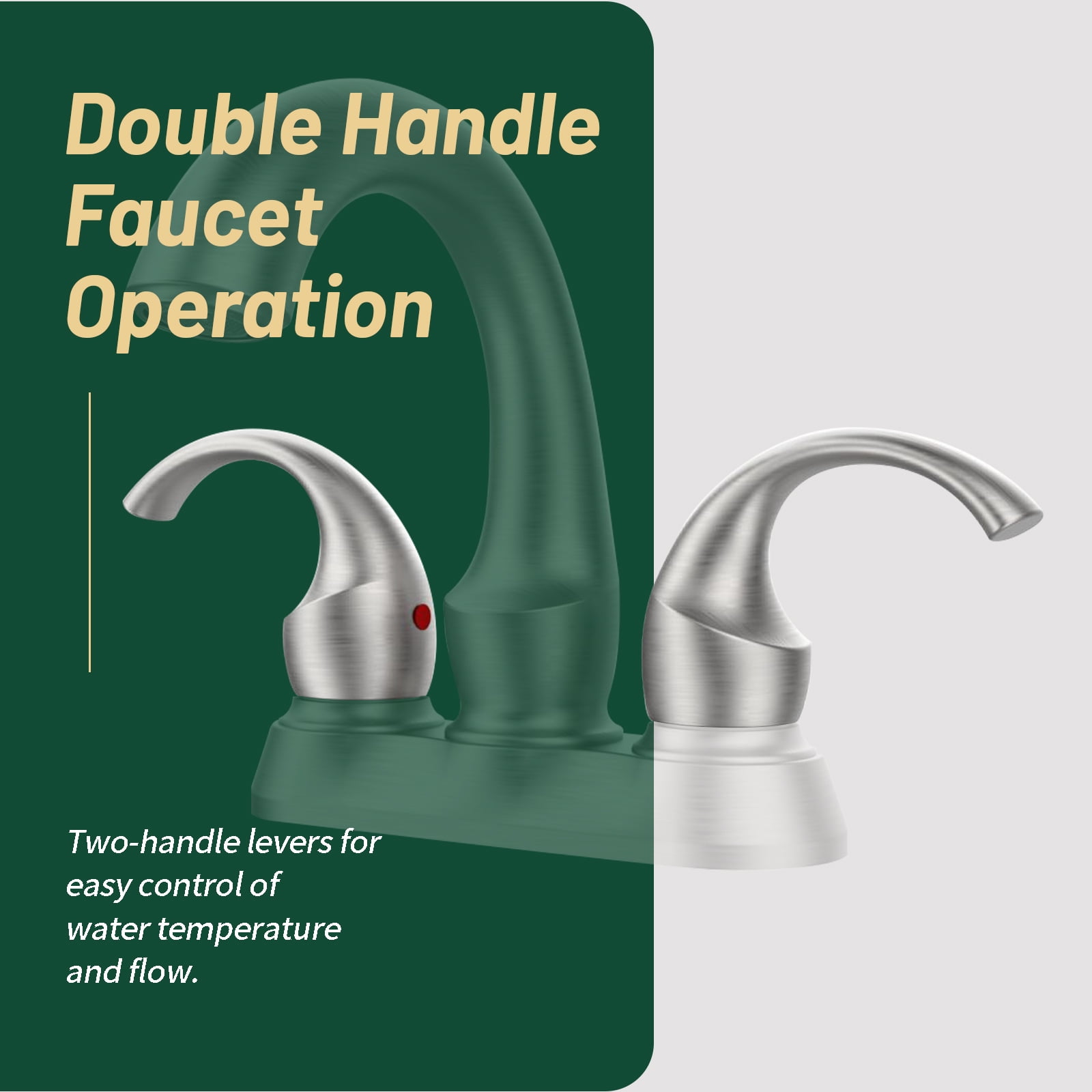 Cobbe 2-Handle Swan Style Bathroom Sink Faucet with Aerator 4-Inch Centerset Vanity Sink with Pop-Up Drain and Supply Hoses Brushed Nickel