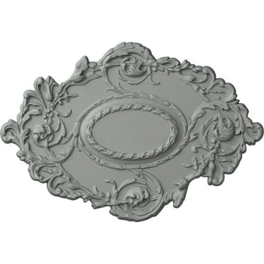 Ekena Millwork  30.38 in. W x 20.75 in. H x 1 in. P Architectural Accents - Kinsley Flowing Leaf Ceiling Medallion