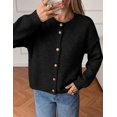 thumbnail image 3 of PRETTYGARDEN Women's Button up Chunky Knit Cardigan Sweaters Crew Neck, Long Sleeve, Oversized Sweaters, Relaxed Fit, Soft Cozy Casual Outerwear, Fall Outfits, Winter Fashion Clothing, 3 of 9