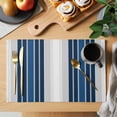 thumbnail image 2 of Lake Blue Stripes Placemats Set of 4 Minimalist Abstract Vertical Lines Place Mats Indoor Wipeable Table Mats Washable Cloth Dining Table Placemats for Kitchen Holiday Party Home Decor 13x19 Inch, 2 of 9