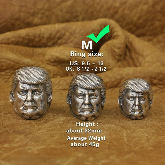 925 Sterling Silver USA President Ring Biker Punk Jewelry TA377 Middle Model US Size 10