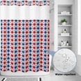 thumbnail image 4 of No Hook Shower Curtain with Built-in Rings - 4th of July Washable Waterproof Fabric Bathroom Curtains for Hotel,Rentals, Stall 48 X 72 Inch , Patriotic Stars Buffalo Check Plaid Red White Blue Summer, 4 of 9