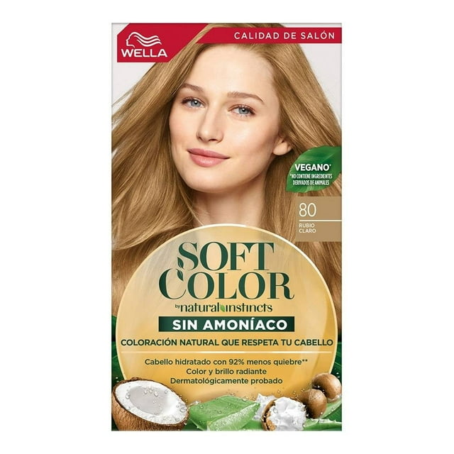 Tinte para cabello Soft Color Wella semipermanente 80 rubio claro