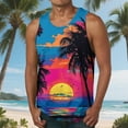 thumbnail image 2 of Taqqpue Mens Summer Beach Tank Top Casual Tropical Hawaiian Palm Tree Print Sleeveless Shirts Quick Dry Muscle Tee Vacation Shirts, 2 of 5