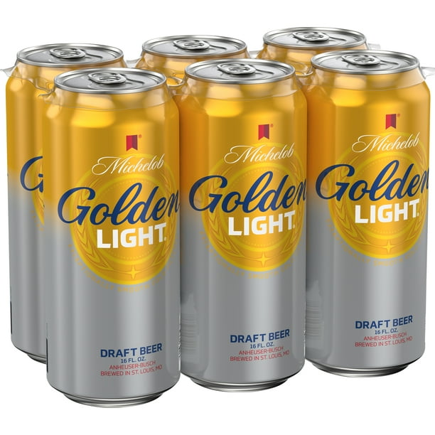 Michelob Golden Light Draft Beer 6 Pack 16 Fl Oz Cans 4 1 Abv Walmart Com Walmart Com