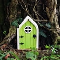 thumbnail image 3 of ZOELNIC Mini Elf Door, Miniature Fairy Gnome Home, Elf Home Door Windows Sculpture for Trees, Yard Art Garden Decoration, 3 of 16