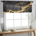 thumbnail image 2 of Marble Black Valance Curtains for Kitchen/Living Room/Bathroom/Bedroom Window, Rod Pocket Small Topper Half Short Window Curtains Voile Sheer Scarf, Vintage Gold Art Abstract Farmhouse 42"x18", 2 of 8