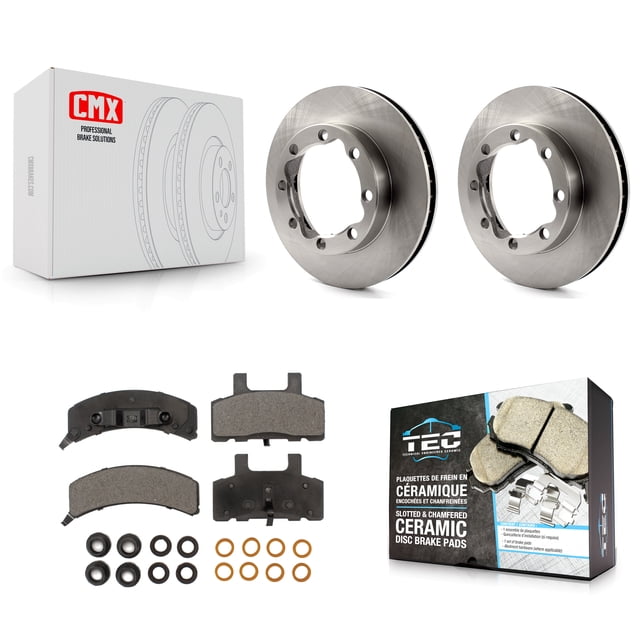 Transit Auto Front Disc Brake Rotors and Ceramic Pads Kit for Car GMC K2500 K1500 Suburban Chevrolet K8T-100009
