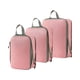 thumbnail image 2 of Juego de 3 cubos de viaje | Organizadores de equipaje de compresión para maletas | Diseño de doble capacidad | Nailon ligero e impermeable | Negro, blanco, rosa y gris, 2 of 7