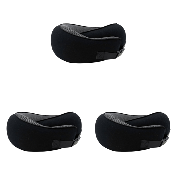 Almohada para el cuello de avión cómoda almohada de espuma viscoelástica para coche para oficina en avión color negro