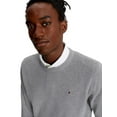 thumbnail image 3 of Jersey Tommy Hilfiger liso con cuello redondo para hombre, gris, HTR, talla S, 3 of 5