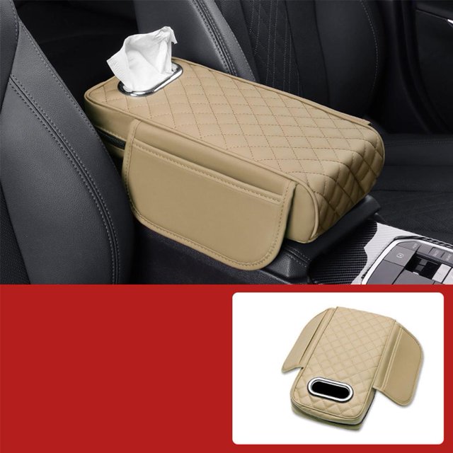 SGACAI Cojín de espuma viscoelástica para reposabrazos de coche, almohadilla elevadora para reposabrazos, caja de pañuelos ◆λ