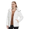 thumbnail image 3 of Wantdo Women's Puffer Jacket Recycled Padded Winter Jacket Puffy Coat with Removable Hood White XL, 3 of 12