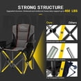 thumbnail image 4 of FAIR WIND Silla de camping de gran tamaño totalmente acolchada con soporte lumbar, silla plegable cuádruple resistente con bolsa térmica, soporte 450 libras, color negro, 4 of 5