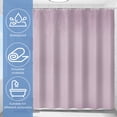 thumbnail image 3 of Dznils Waffle Shower Curtain with Hooks, Thick Weighted Fabric Bathroom Curtain, Lavender, 72" x 72", 3 of 9