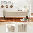 thumbnail image 6 of Dycanpo 62" Storage Ottoman Bench with Arms, Linen Upholstered, End of Bed Bench for Bedroom, Wheat, 6 of 8