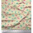 thumbnail image 1 of Soimoi Beige Rayon Fabric Bow & Stripe Printed Craft Fabric by the Yard 42 Inch Wide, 1 of 3