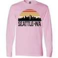 thumbnail image 3 of Inktastic Seattle Washington Skyline Sunset Long Sleeve T-Shirt, 3 of 5