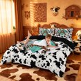 thumbnail image 3 of meiyoeat Cow Print Monogram A Bedding For Boys,Western Leopard Initial Duvet Cover Full,Black Reversible,3pcs,1 Duvet Cover and 2 Pillowcases, 3 of 6