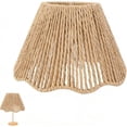 thumbnail image 2 of YoGold Small Rattan Lamp Shade – Boho Woven Drum Lampshade, Rope Design for Table Floor Lamp (Natural), 2 of 8