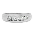 thumbnail image 2 of Dazzlingrock Collection Round White Diamond 5 Stone Illusion Set Ring for Men (0.10 ctw, Color I-J, Clarity I1-I2) in 14K White Gold, Size 12.5, 2 of 5