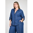 thumbnail image 4 of Conjunto con detalle de botones Roman Fashion /Tallas Extras, 782 (Azul medio) azul 38, 4 of 5