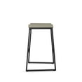 thumbnail image 3 of Amisco David 26 In. Counter Stool - Greige Faux Leather / Black Metal, 3 of 9