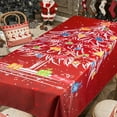 thumbnail image 1 of Table Cloth Christmas, Rectangle Table Cloth Christmas Tree Candy Cane Stocking Jingle Bells Bulb Gift Boxes Washable Holiday Tablecloth 60x84 Inch Decorative Table Cover for Party Picnic Dinner, 1 of 6
