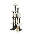 thumbnail image 4 of Vibrant Life 6-Lvl 65" Large Cat Tree with Condo,Jute Scratching Posts,Ramp,Hammock, Off-white/Brown, 4 of 7