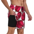 thumbnail image 2 of Naloa Tulips Flowers Print Men Swim Trunks with Compression Liner ,Board Shorts,Men's Swim Shorts with Drawstring and Elastic Waistband-Large, 2 of 6