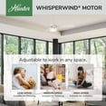 thumbnail image 3 of Hunter 52 inch Indoor Ceiling Fan with LED Light and Remote Control - Standard Mount White Ceiling Fan, 3 Blades, For Bedroom, Living Room, or Kitchen - Sentinel 59169, Fresh White, 3 of 15