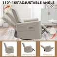 thumbnail image 3 of Lunale Swivel Recliner Rocker, Comfortable Single Chair With Usb And Type-C Ports, Beige, 3 of 6