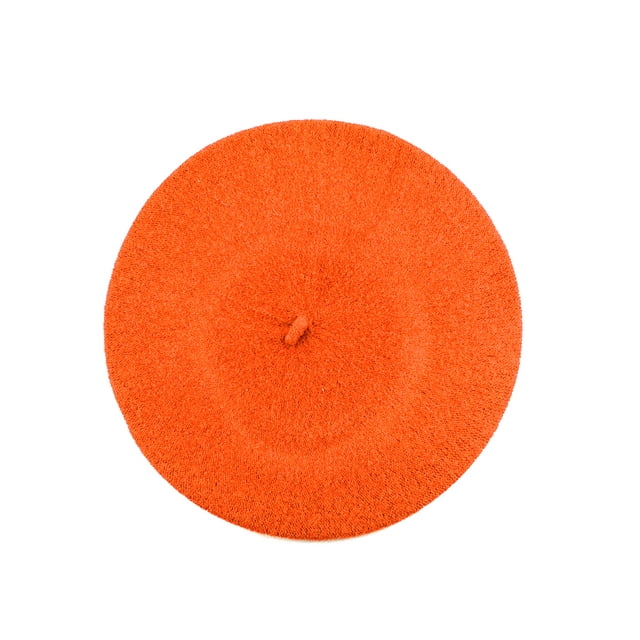 NYFASHION101 French Style Lightweight Casual Classic Solid Color Wool Beret, Orange
