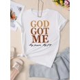 thumbnail image 3 of God Happy Printed T-Shirt for Women, 3 of 6