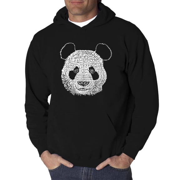 LA Pop Art Men's Word Art Hooded Sweatshirt - Panda
