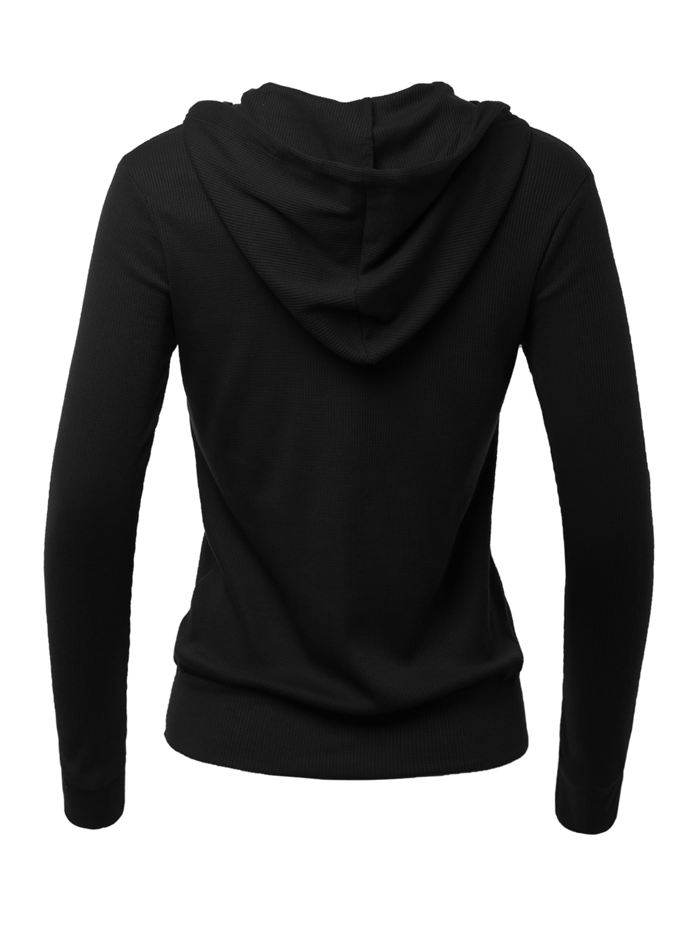 A2Y Womens Casual Lightweight Fitted Zip Up Thermal Hoodie with Drawstring