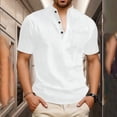 thumbnail image 2 of Timoontee Men's Short Sleeve T-Shirt Stand Collar Solid Color Casual Lightweight All Season Easy Care Everyday Wear White S, 2 of 6