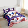thumbnail image 3 of Homewish Kawaii Baseball Lover Queen Comforter Set for Boys, Blue Red Stripes Abstract Bedding Sets, Sports Theme Reversible Bedding Comforter Set, Breathable Home Decor, 3 Pieces, 3 of 8