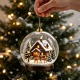 thumbnail image 5 of ZENVIVE Festive Christmas Hanging Ornament, 3.5 Inch Acrylic Snow Globe With A Twisted Cord, Snowy Winter Cabin Decor For Tree Mantel Window Shelf, Deer Cabin Scene, 5 of 8