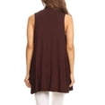 thumbnail image 5 of Moa Collection Women's Casual Open Draped Front Solid Cardigan Vest, 5 of 6