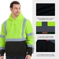 thumbnail image 5 of ProtectX Hi Vis Safety Hoodie for Men Women, Class 3 Reflective High Visibility Sweatshirt with Large Pocket, Long Sleeve Hooded Drawstring Pullover for Work & Construction, Green, X Large, 5 of 7
