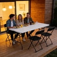 thumbnail image 2 of 72×30 Inch Foldable Plastic Table with Handle, Fold-in-Half Portable Utility Table for Indoor & Outdoor Use, White, 2 of 9