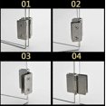 thumbnail image 5 of 2 pieces stainless steel glass door hinges 270 opening angle for 8-10mm thick glass, 5 of 5